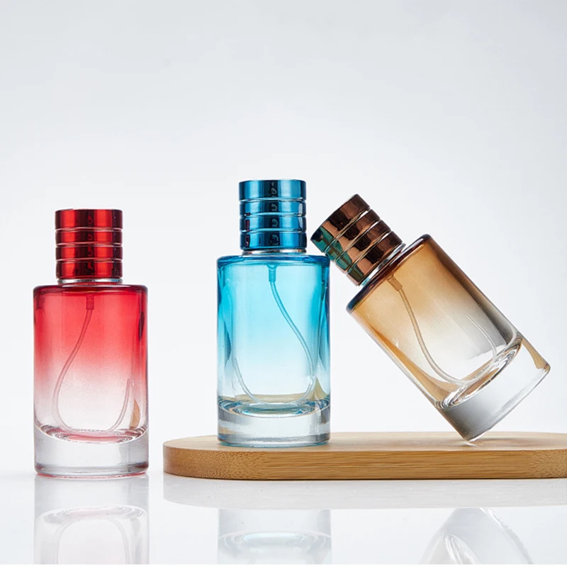 30ml 50ml 100ml round iridescent navy blue mens perfume glass bottle home decor