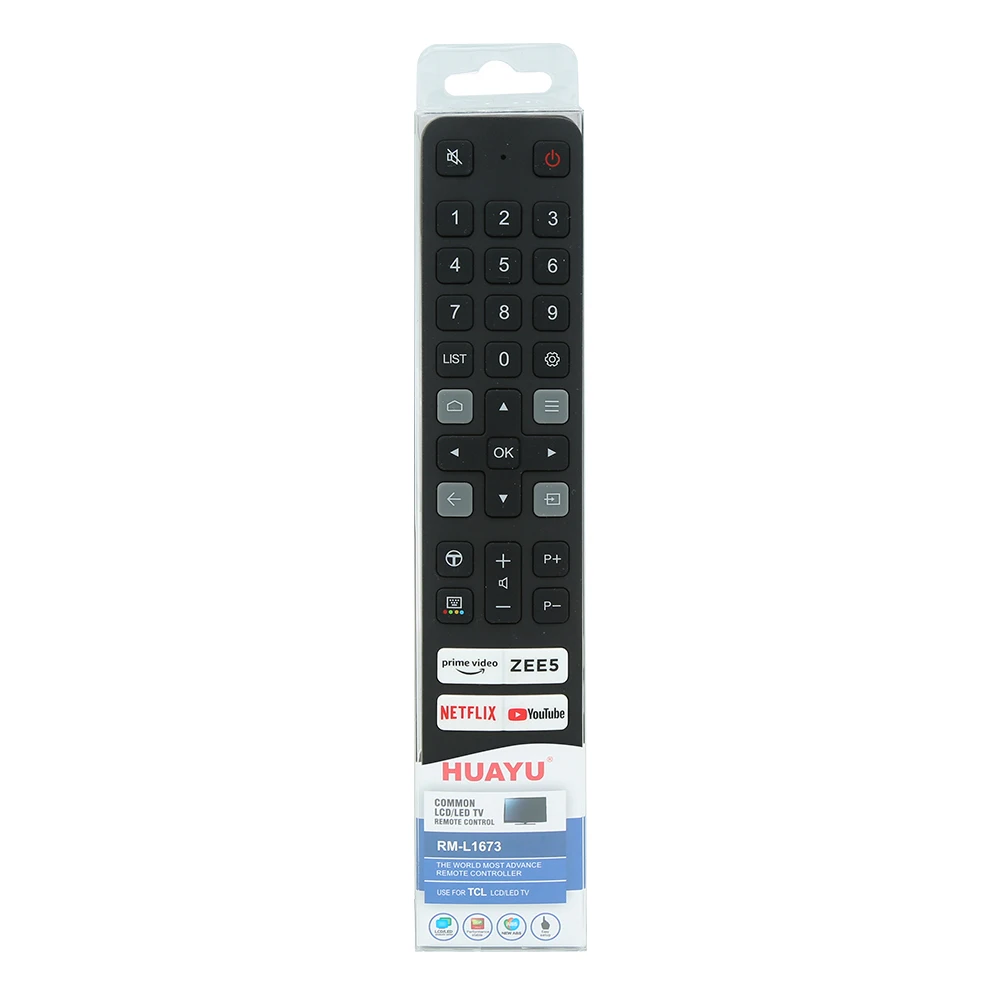 HUAYU RM-L1673 New Original Smart TV Universal Remote Control  For TCL 8K  Netflix YouTube ZEE5 IVI Apps