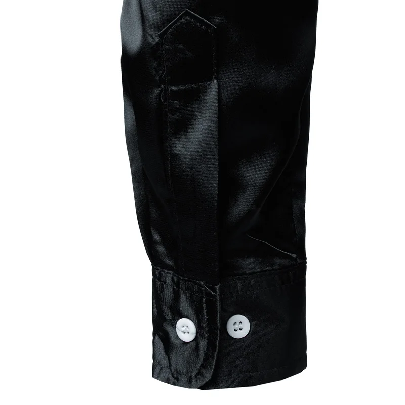 Модная формальная Мужская Однотонная рубашка с длинным рукавом для свадьбы