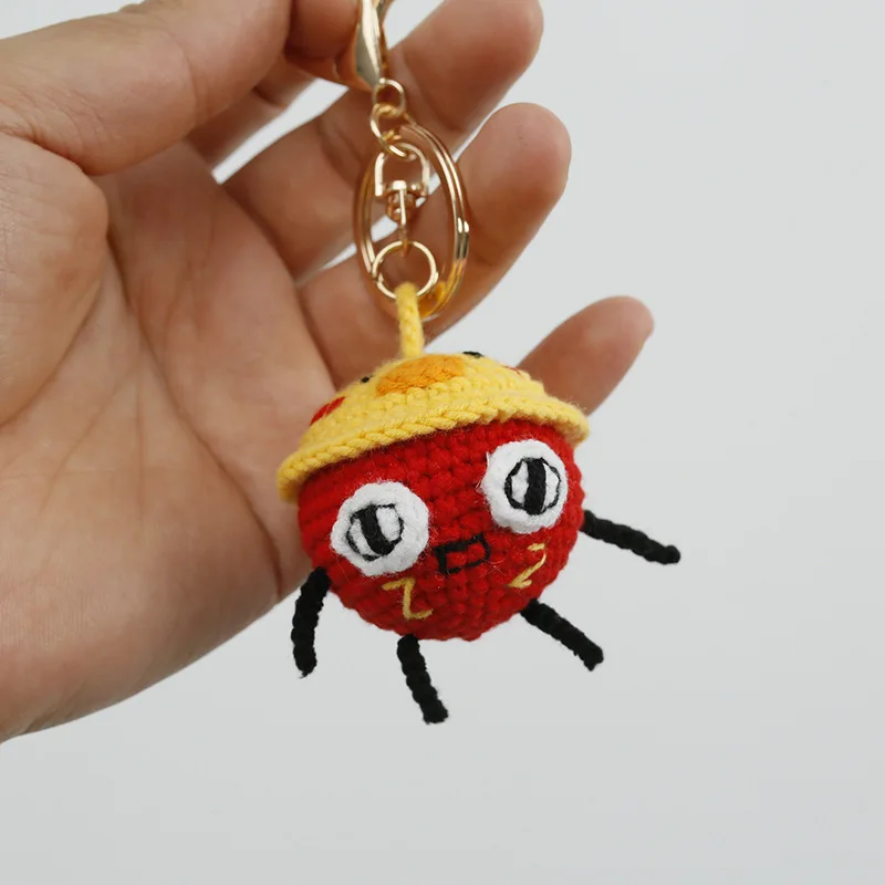 Crochet Animal Keychain Amigurumi Ornament for Children Handmade Dessert Fruit Animal Pendant Keychains Crochet Kit