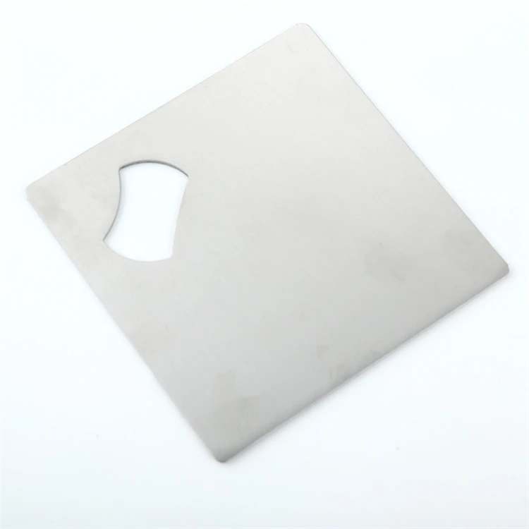 WELLFLYER BEOP-146 S4 Cross-border Creative Stainless steel coaster opener Square beer coaster opener