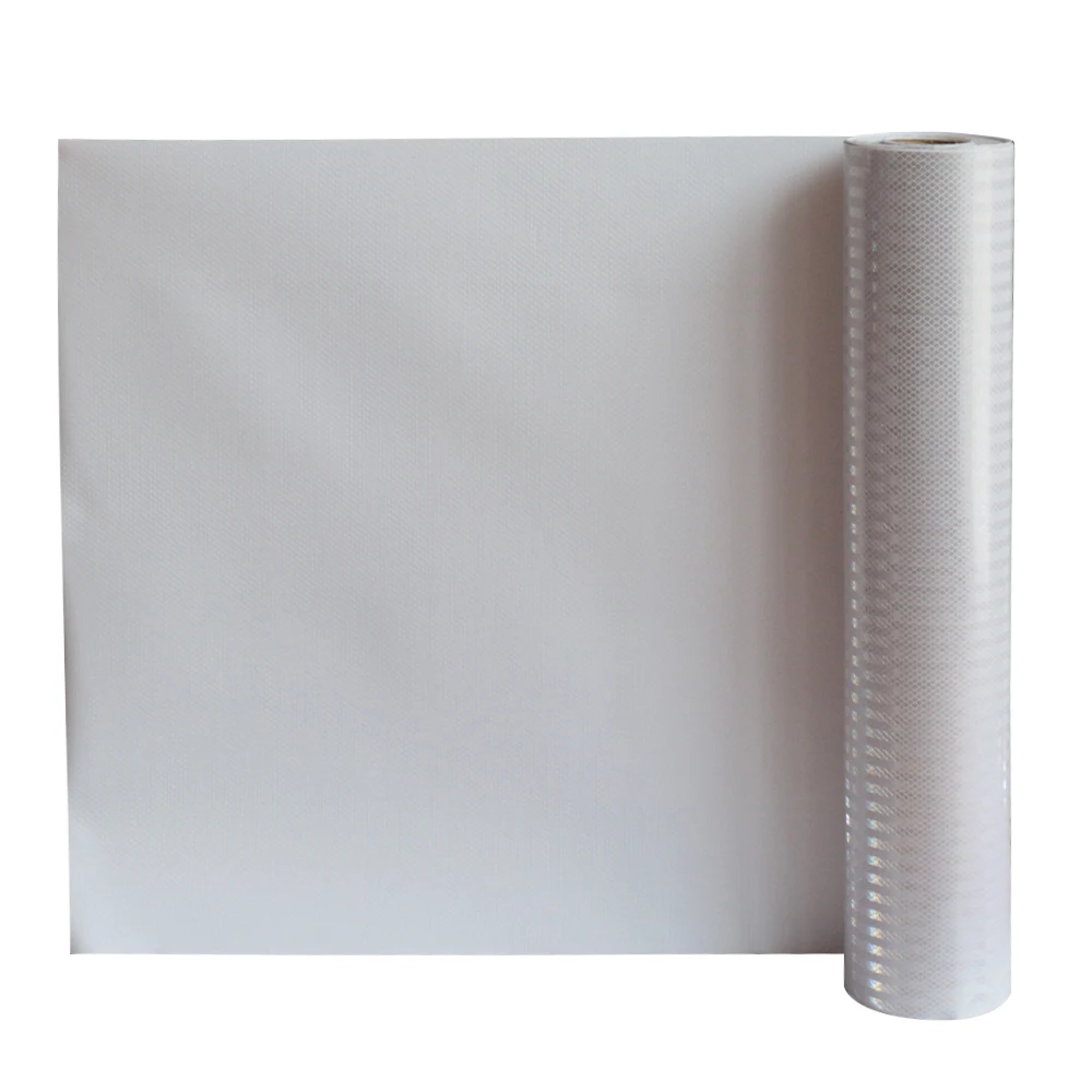 White EN12899 RA Class RA2 Micro Prismatic Adhesive Diamond Grade Reflective Sheeting Film Roll with Mesh Backing