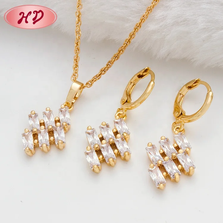 HD custom jewelry china 2017 imitation jewellery in dubai, bijouterie oro Korean earrings and necklaces sets for women