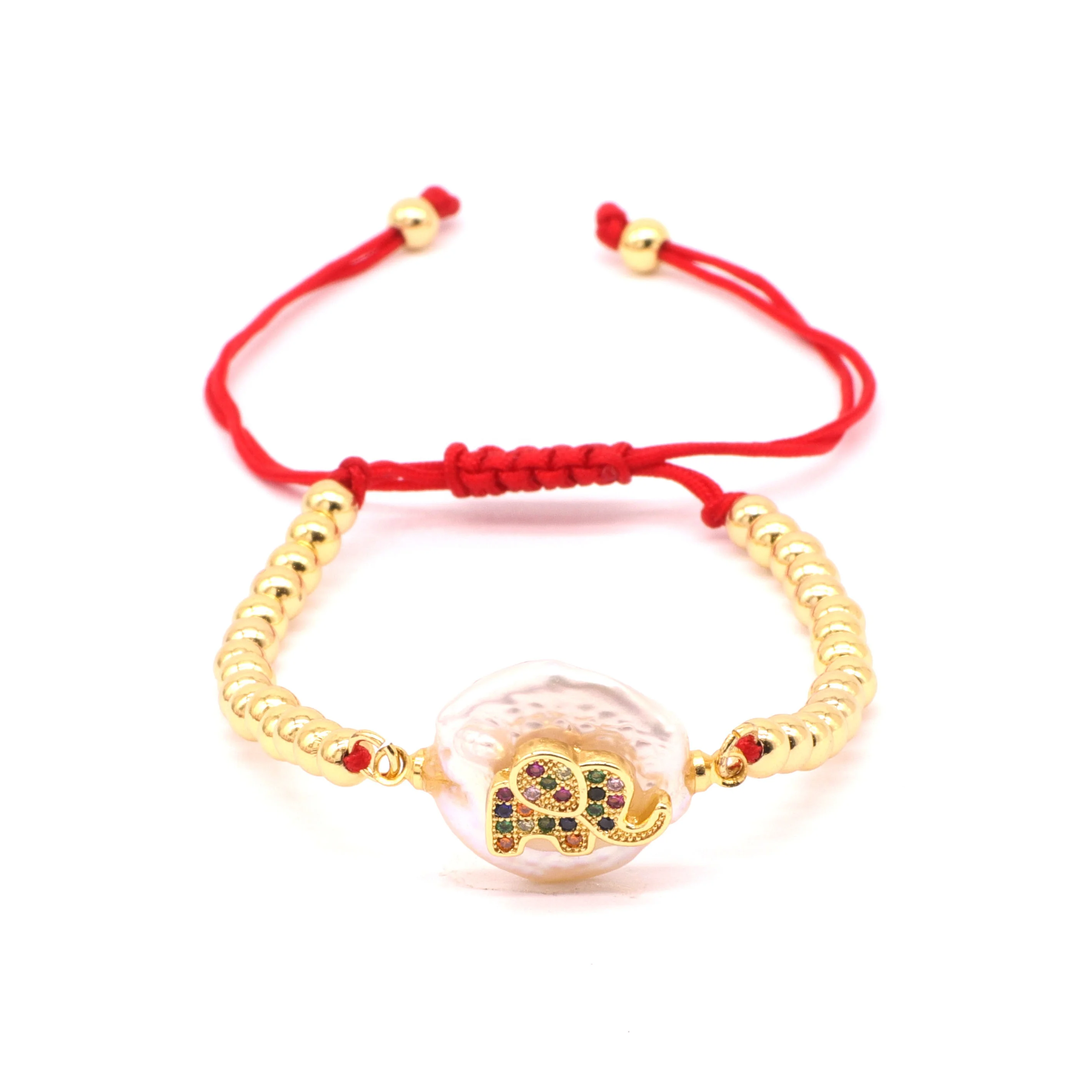 Wholesale fashion accessories hot sell adjustable bracelet with rainbow elephant