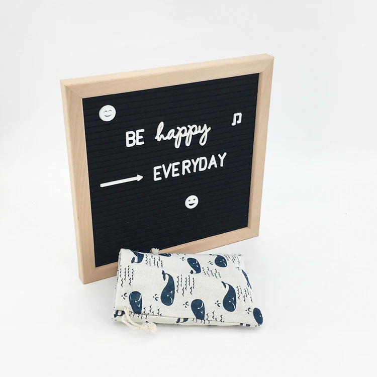 
Wholesale 10x10 Inches solid wood Felt Letter Board message board with metal stand easel 