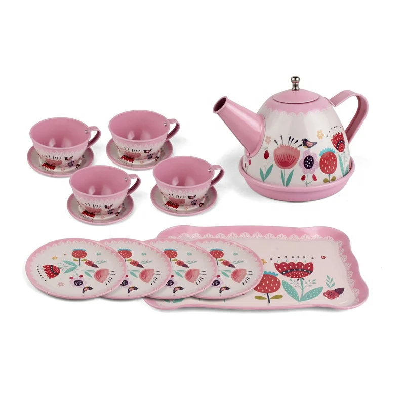 Cute & Funny 15PCS Tea Party Set 998-2A Kids Kitchen Pretend Play Princess Tea Toy For Little Girls