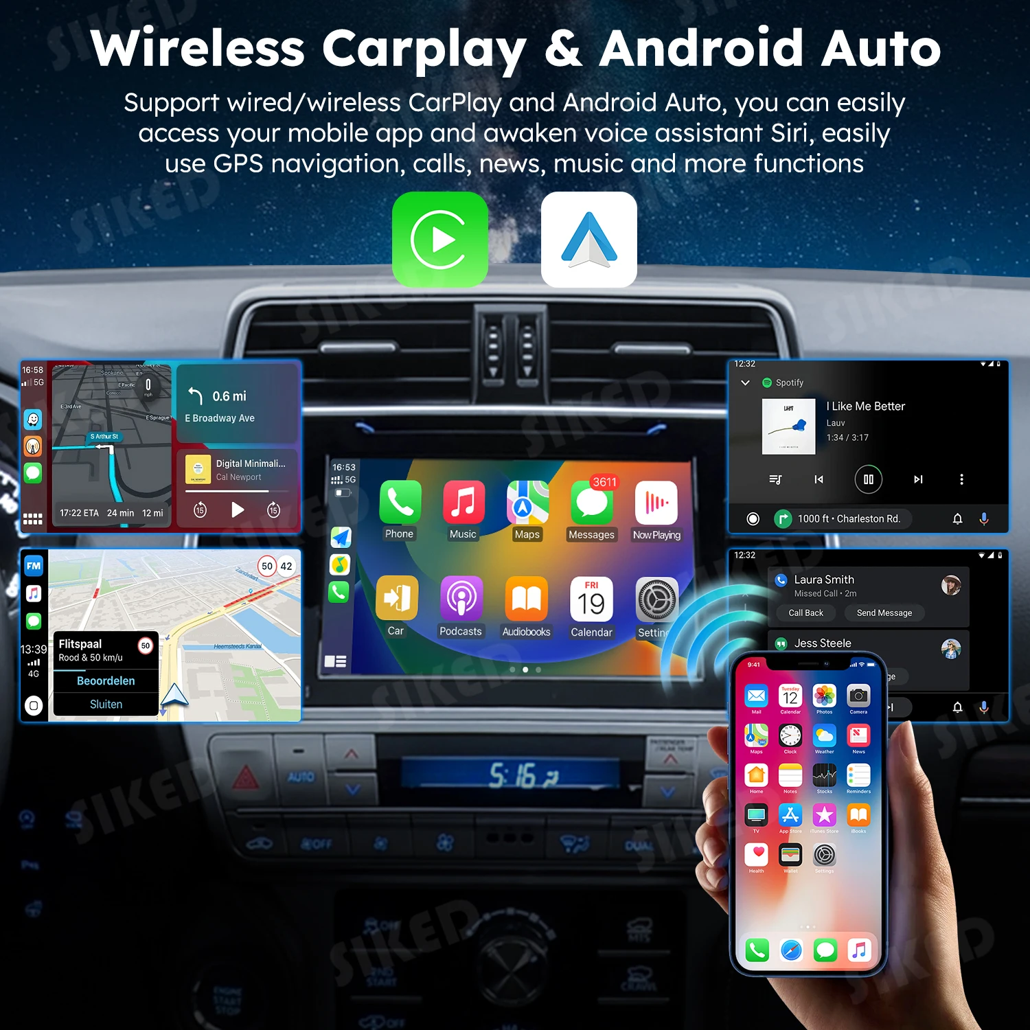 9' Android 12 Tacoma Screen for Toyota Tacoma 2005-2015Multimedia Player Wireless Carplay Android Auto Stereo GPS Backup Camera