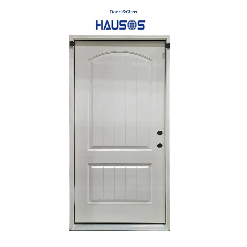 American style hot sale Nigeria steel frame and wooden panel front door