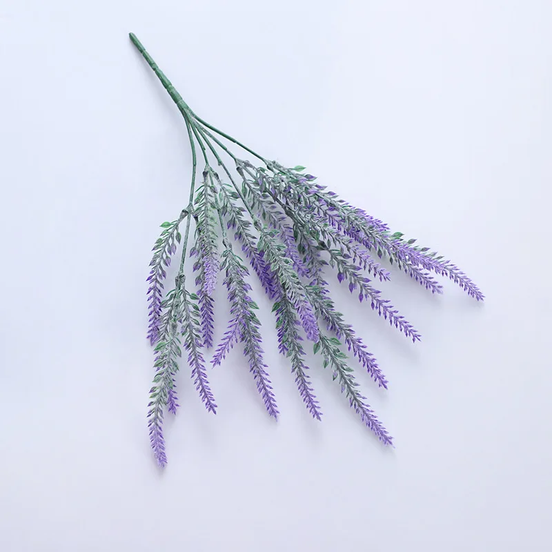 Plastic Plant Flocked Artificial Lavender For Plastic Lavender Flower