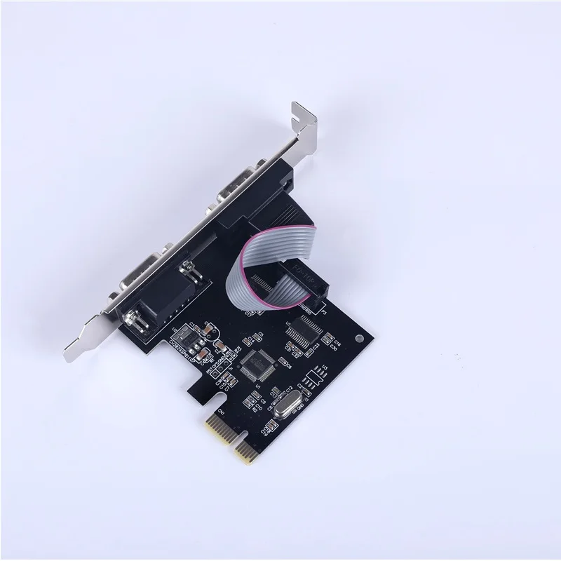 Двойная 9-контактная последовательная карта PCI-E с многопортовым портом RS232 DB9 адаптер PCI Express Serial-в наличии