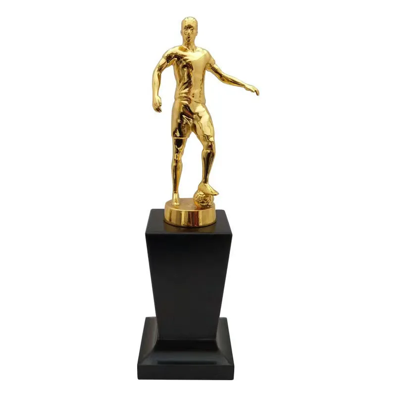 Manufacturer Wholesale Gold Wooden Base Championship League Awards Metal Foodball Trophies
