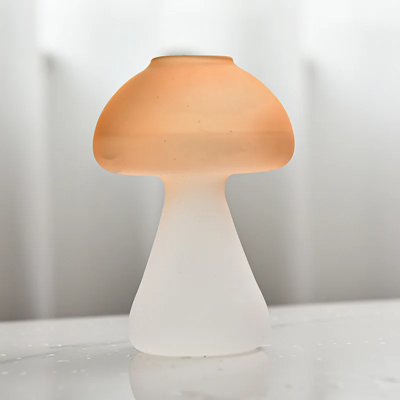 Creative Mushroom bud flower glass vase Colored clear Glass Vase Home Decoration Aromatherapy Bottle