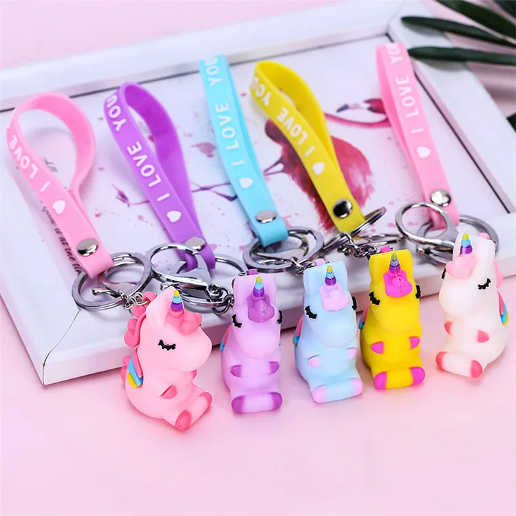 
Leye Free Sample Wholesale Promotional Printed Eco Friendly Lovely Unicorn Animal Pvc Keychain 