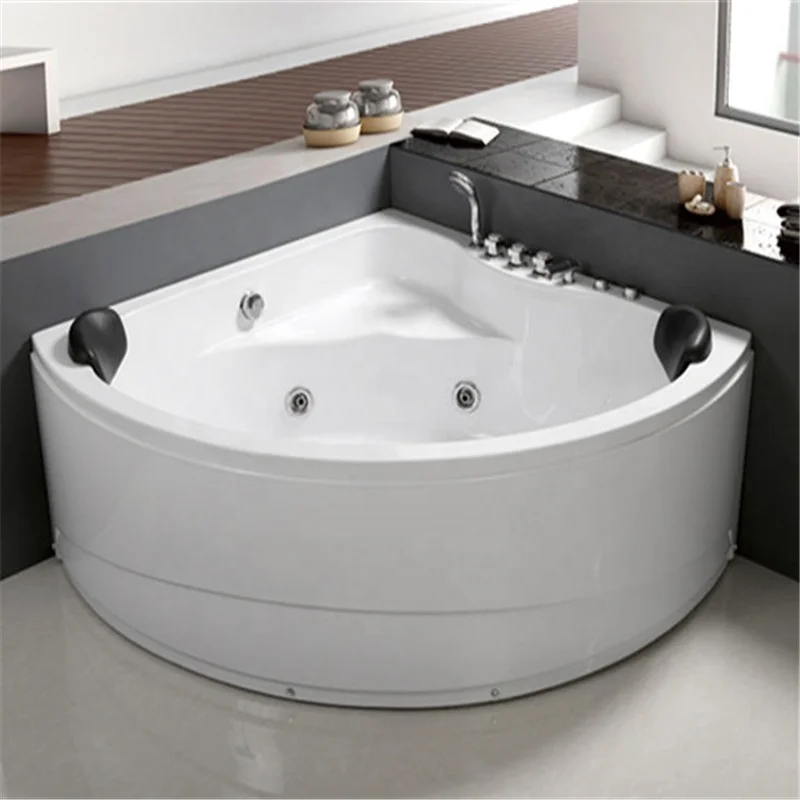 Aokeliya cheap resin stone corner whirlpool bath tub solid surface soaking hotel bathtubs