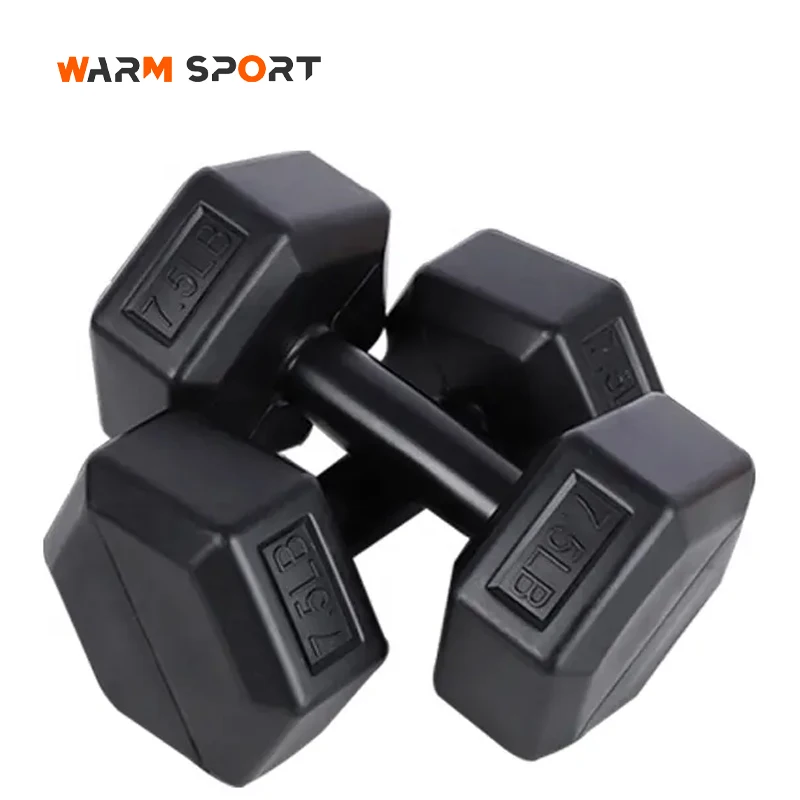 Wholesale Home Gym Fitness Equipment Weight Lifting 3 5 7.5 10 15 LB Hex Cement Barbell And Dumbbell Set