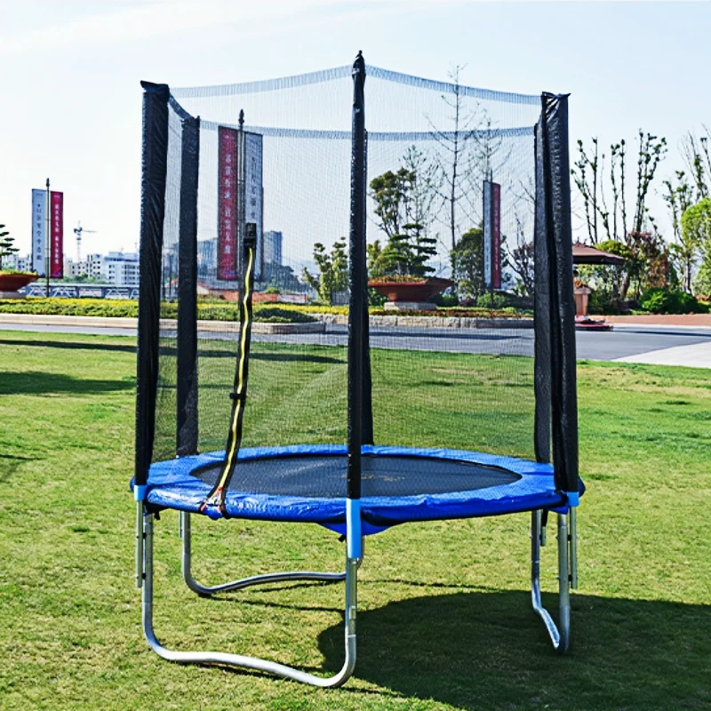 6ft Commercial Grade Foldable Fitness Trampoline Durable PVC Steel Guard Kids Adults Unisex Home Outdoor Sports Jumping