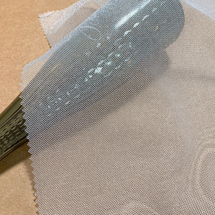 Beautiful Tulle Fabric Nylon Silver Line Mesh Fabric For Wedding Tutu Dresses