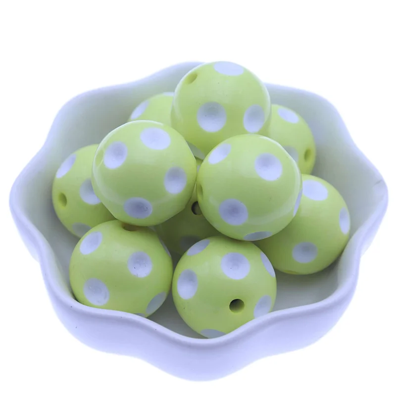 2015 Hottest Cheap 20MM Pink Large Loose Bulk Polka Dot Acrylic Plastic Fashion Bubblegum Beads For Chunky Jewelry Wholesale