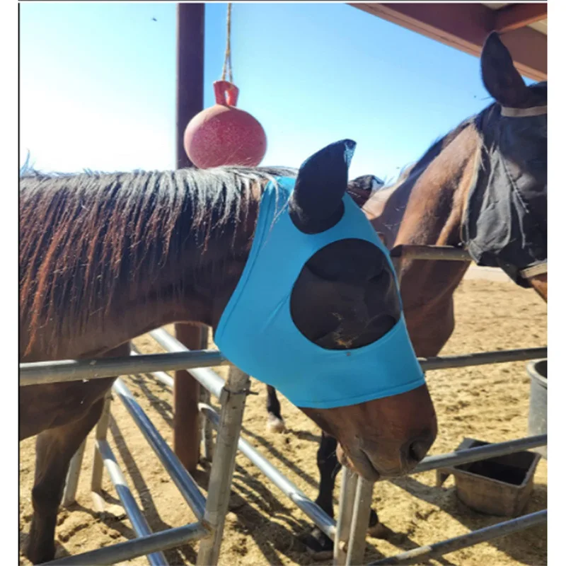 Breathable Stretchy Knitted Mesh Anti Mosquito Horse Fly Horse with Ears Smooth and Elasticity Fly with UV Protection