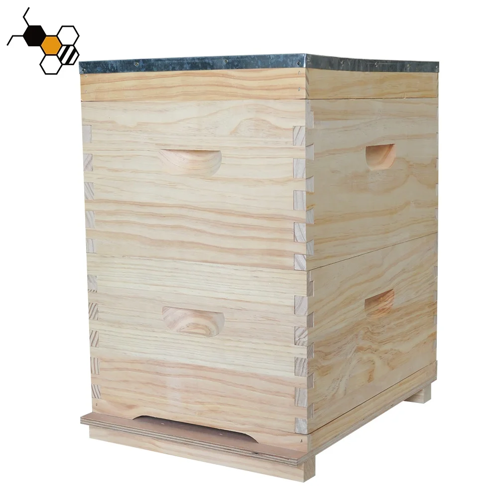 Australian Style Unassembled Honey Hive 20 Frames 2 Deep Bee Hive Boxes Kit China Fir Australian Beehive