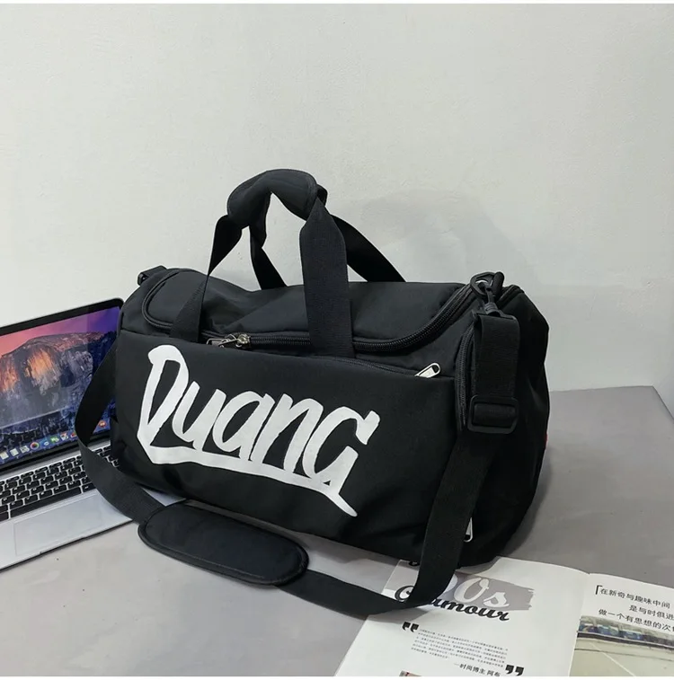 Travel Outdoor Duffel Bag with Shoe Compartment Cross-body Bag Fashion Custom Logo Letter Pattern Sport Gym Bags