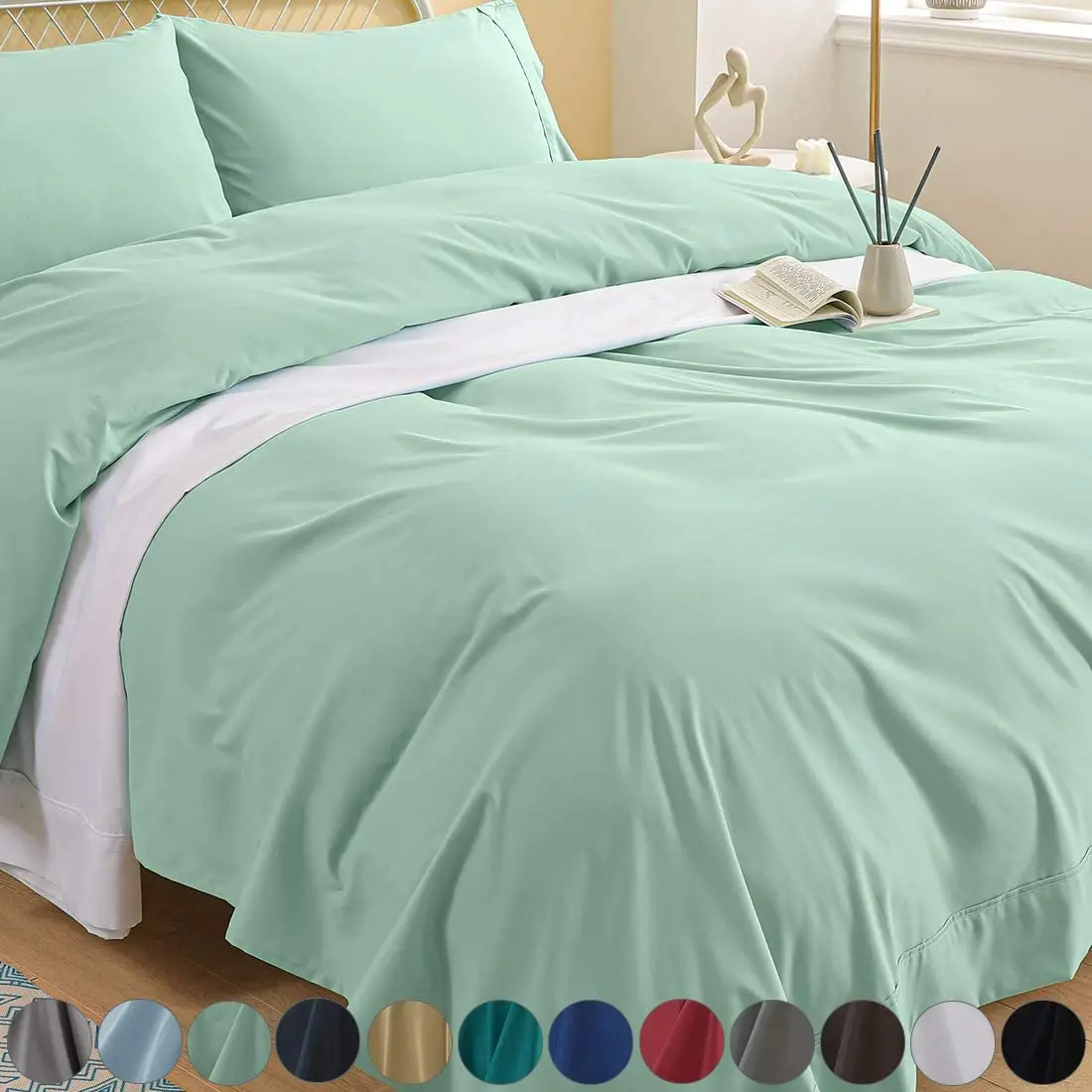 100% polyester microfiber 100gsm plain 5mm Trim high quality luxury bedding sheet sets from VITOTEX Full