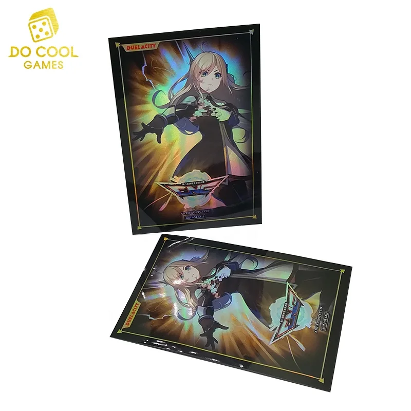 Art Printed Sexy Holographic Yugioh MTG TCG Custom Plastic Yu gi oh Cartoon Game Sleeves Protector