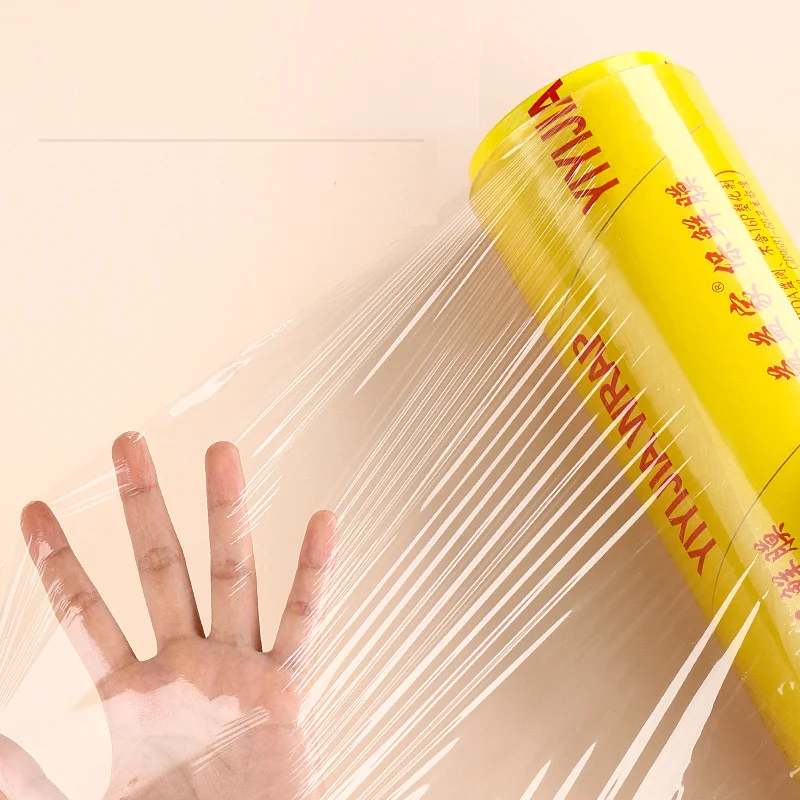 25x300m Wholesale High Quality Transparent Cling Wrap Film Safe And Hygienic PVC Cling Film For Food Wrap