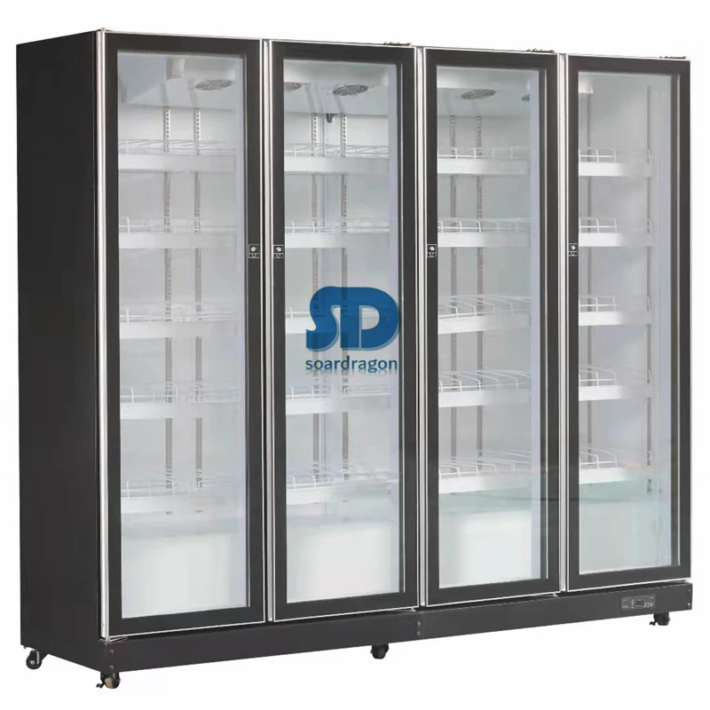 Soardragon refrigerator glass door silver glass door for freezer with tempered triple glass door