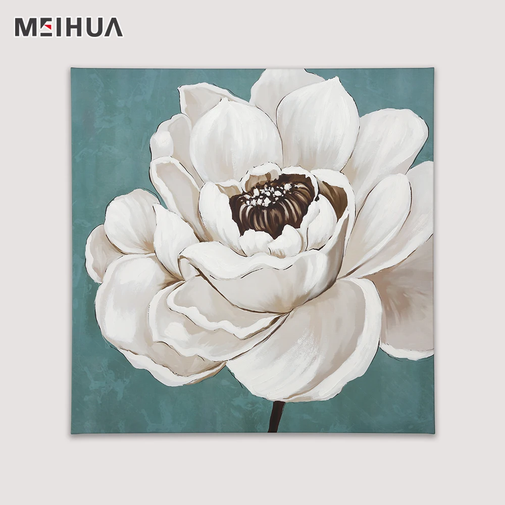White Floral Pictures Decorative canvas art hand flower oil painting abstract flowers Wall Art Painting