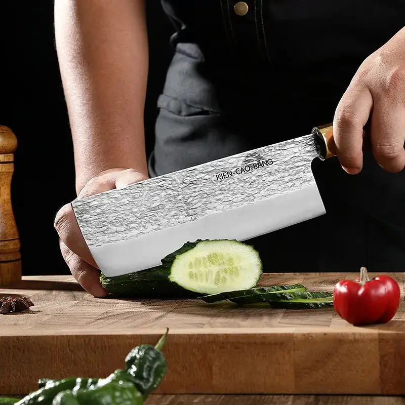 Forged 7 Inch Nakiri Knife High Carbon 5Cr15 Stainless Steel Vegetable Knife