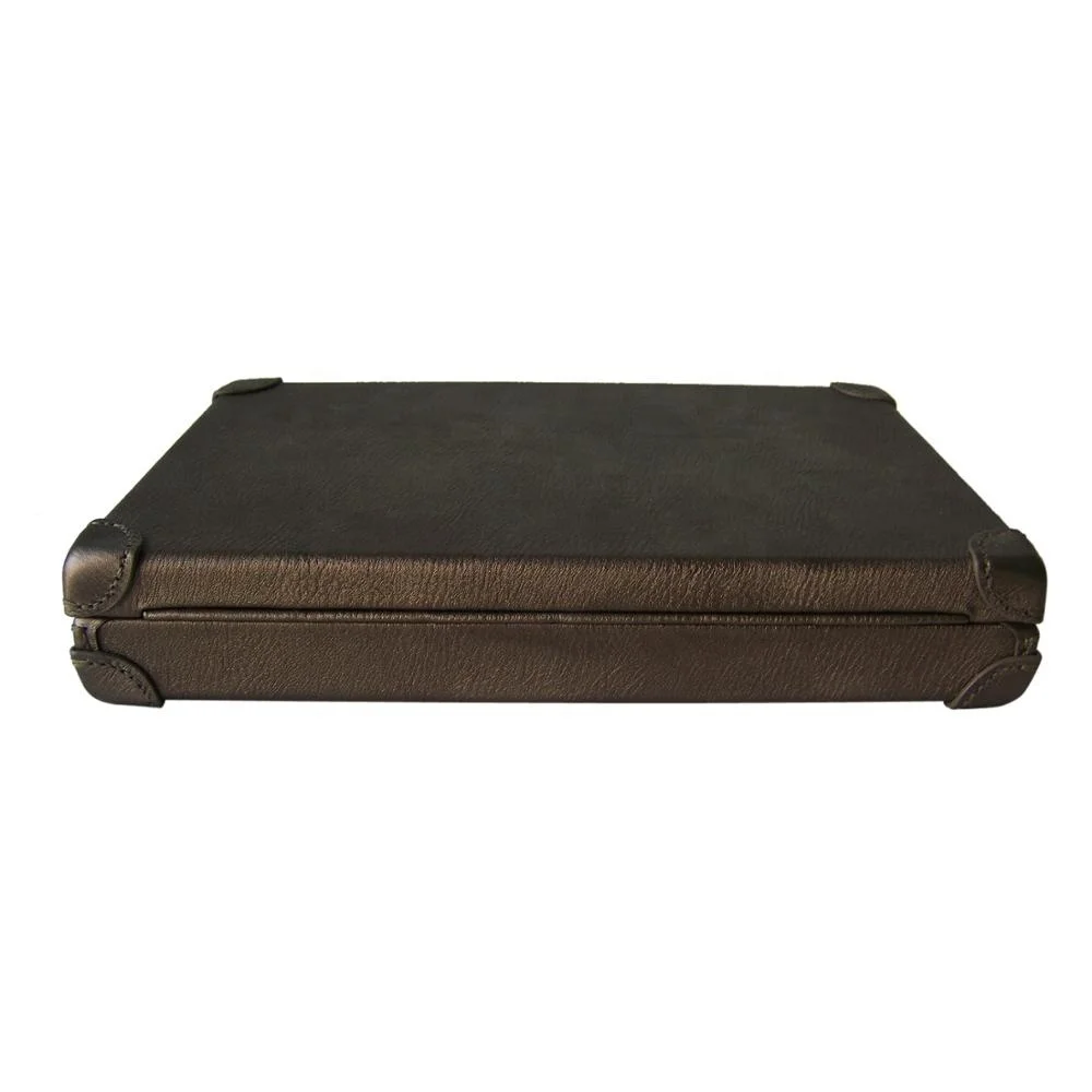 HiBO Custom PU Leather & Wooden Frame Poker Chip Case Stylish & Durable Storage Solution for 300pcs Chips