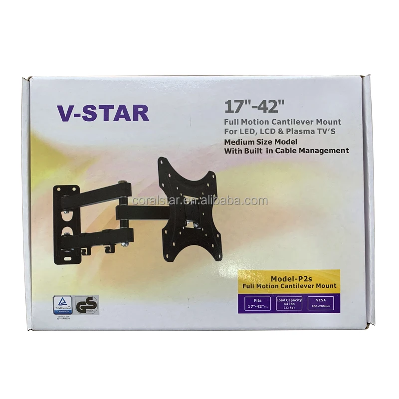 Factory manufacture 17-42 inch 360 degree full motion tv brackets
