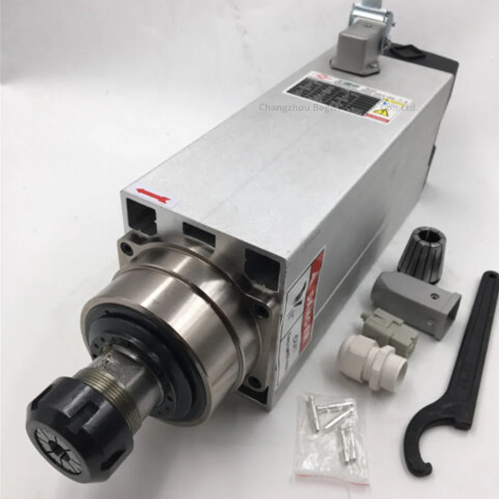 CS Air-Cooled Spindle 7.5KW ER32 CNC Spindle Motor 220v 380v Without Mounting Flange 300Hz 18000rpm For CNC Router Engraving