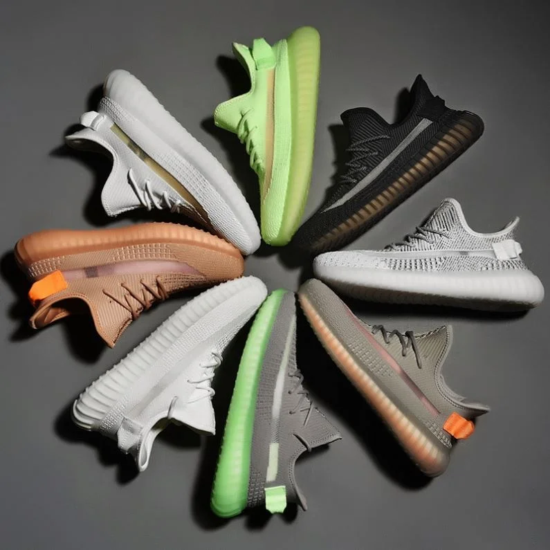 
2021 High-end Multilayered Sole -E-TPU Material Comfortable 350 V2 Reflective Upper Silver Pink Women Fashion Sneakers 