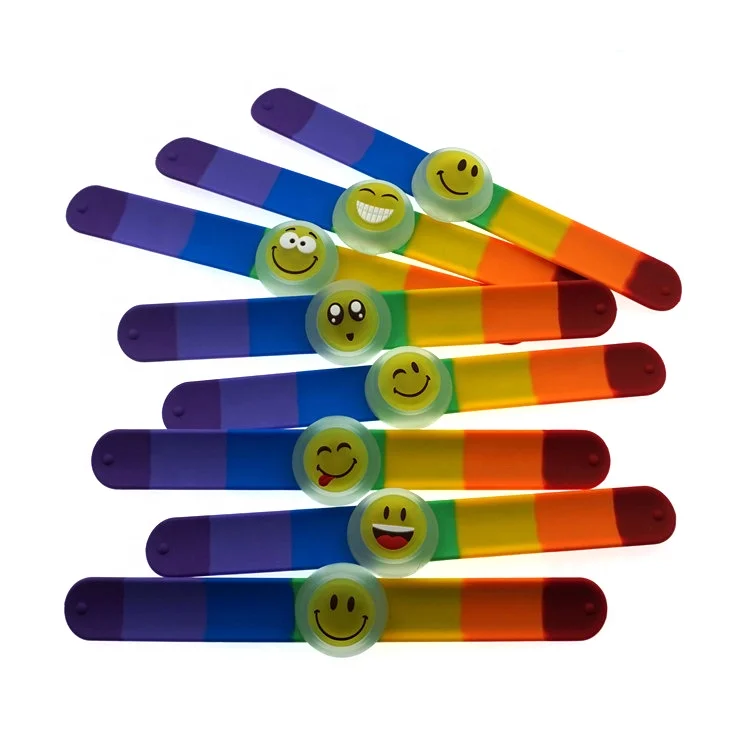 Silicone Flash Carton Slapband Colorful Design LED Rubber Slapband LED silicone Slap wristband custom slap bracelet