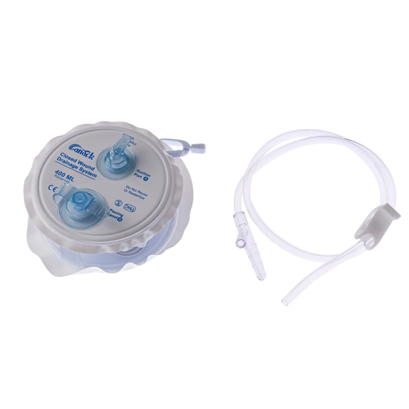 Wound Drainage System 400ml /200ml Spring Evacuator ,PVC/ Silicone Drainage Tube Drainage Bag