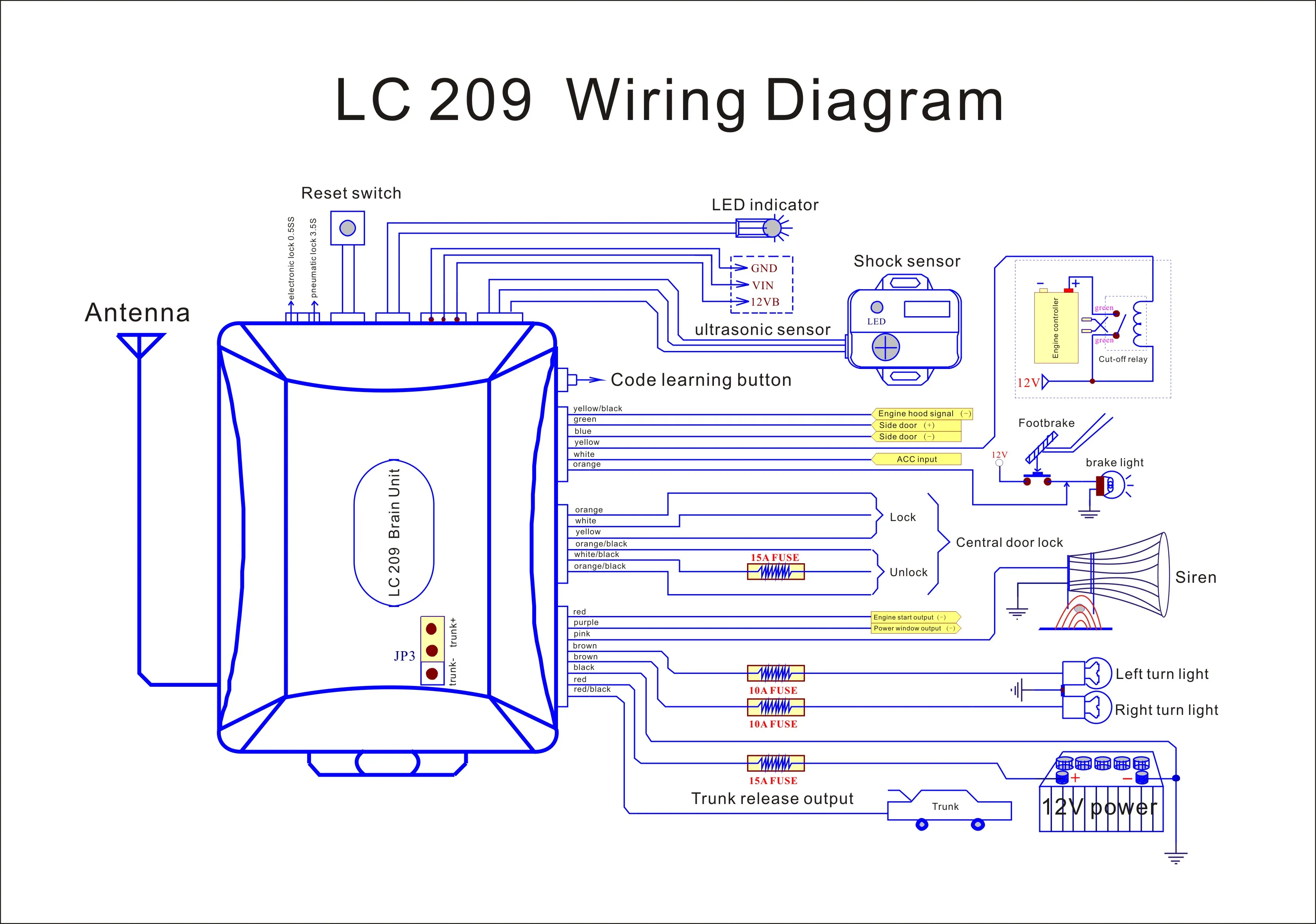 SPY 12v universal alarm car high tech superior one way dubai car alarms system