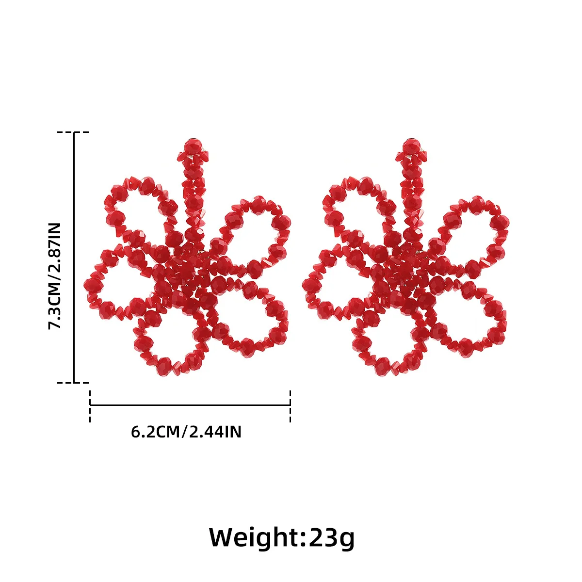 2024 New Arrival Fashion Cheap Wholesale Bohemian Bohemian Handmade Bow Crystal Flower Earrings Charm Long Beads Floral Earrings