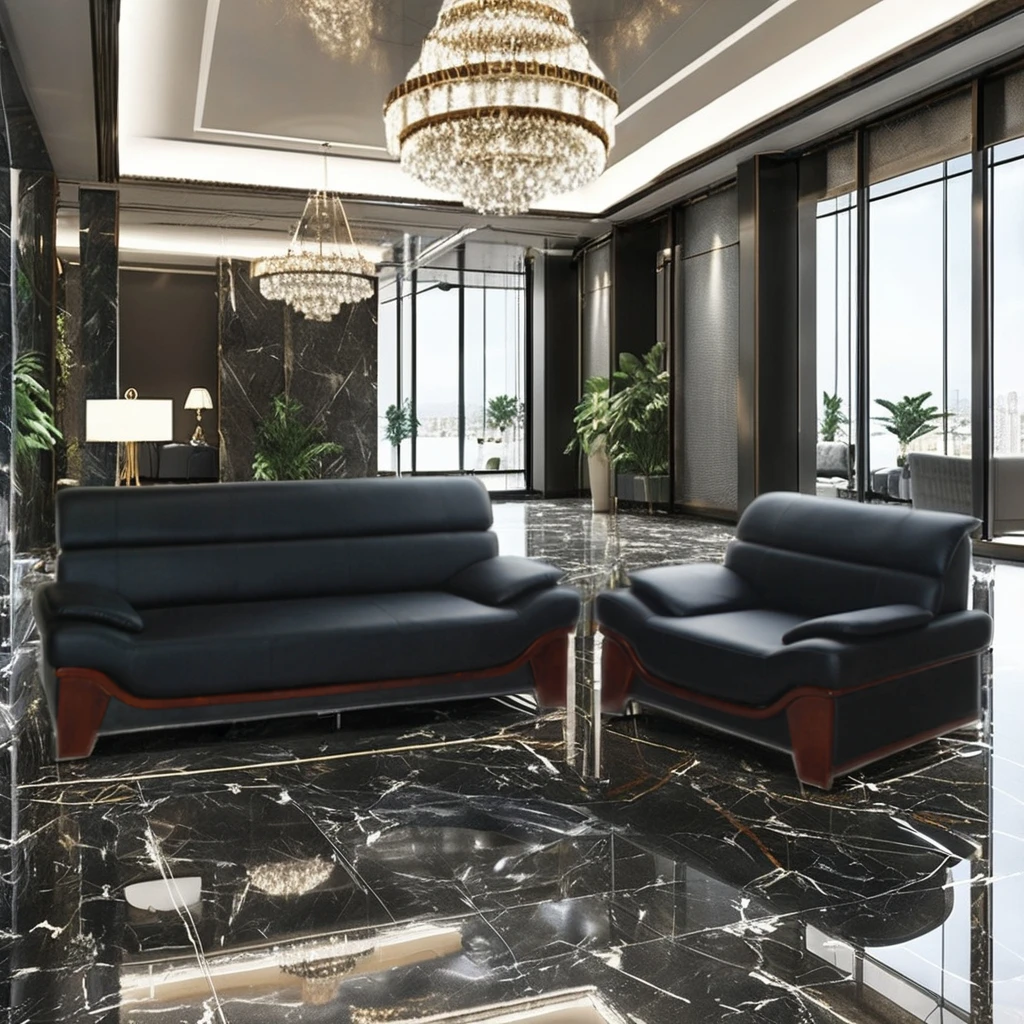 China Supplier  Comfortable Artificial Leather Office Sofa Classic Design for Executive office sofa set