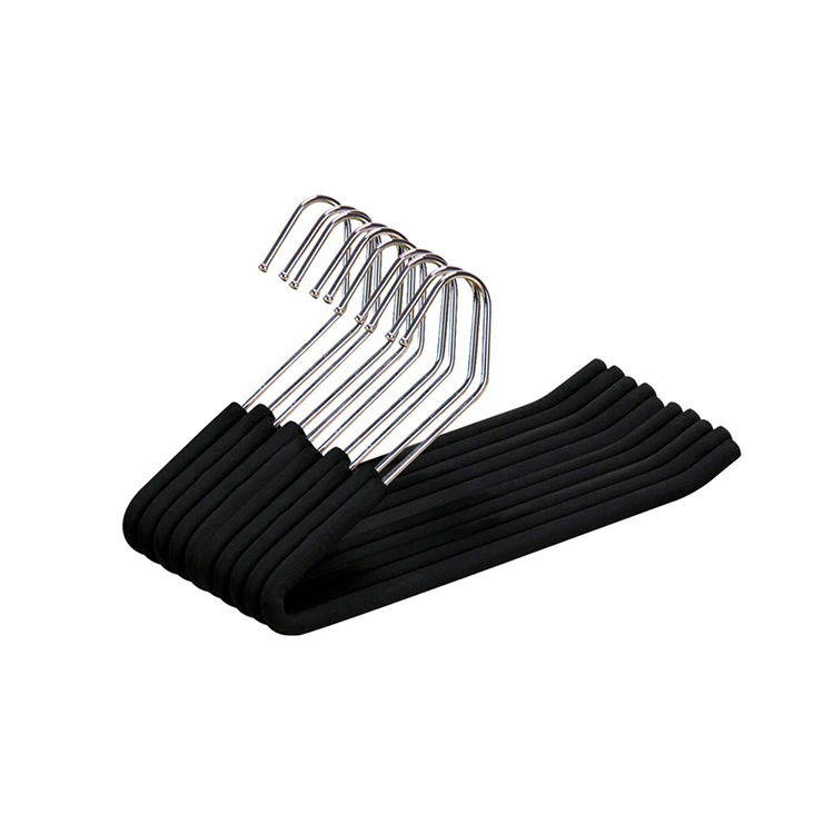 S&J Foam Coating No-slip Trouser Hangers Smooth Delicate Surface Space Saving Open Ended For Hotel Living Room