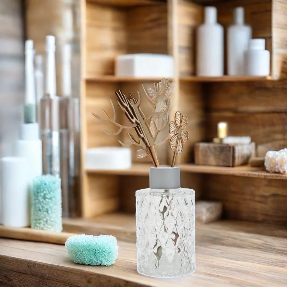 Unique Shaped Reed 120Ml 500Ml 1000Ml Frosted Reed Diffuser Empty Crystal Glass Diffuser Bottle With Cane Diffuser