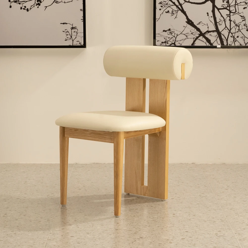 Nordic Restaurant Furniture Cafe Hippo Leather Upholstered Dining Chairs Wood Solid Frame Coffee Shop Hotel Wedding Modern