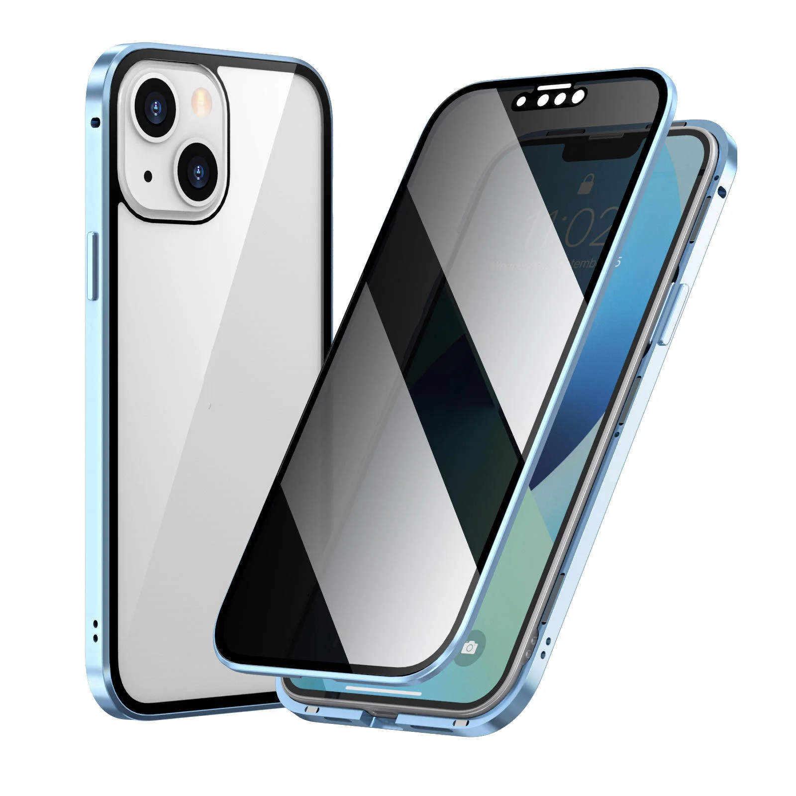 Чехол для телефона iphone 14 pro max новый прозрачный магнитный металлический противоударный