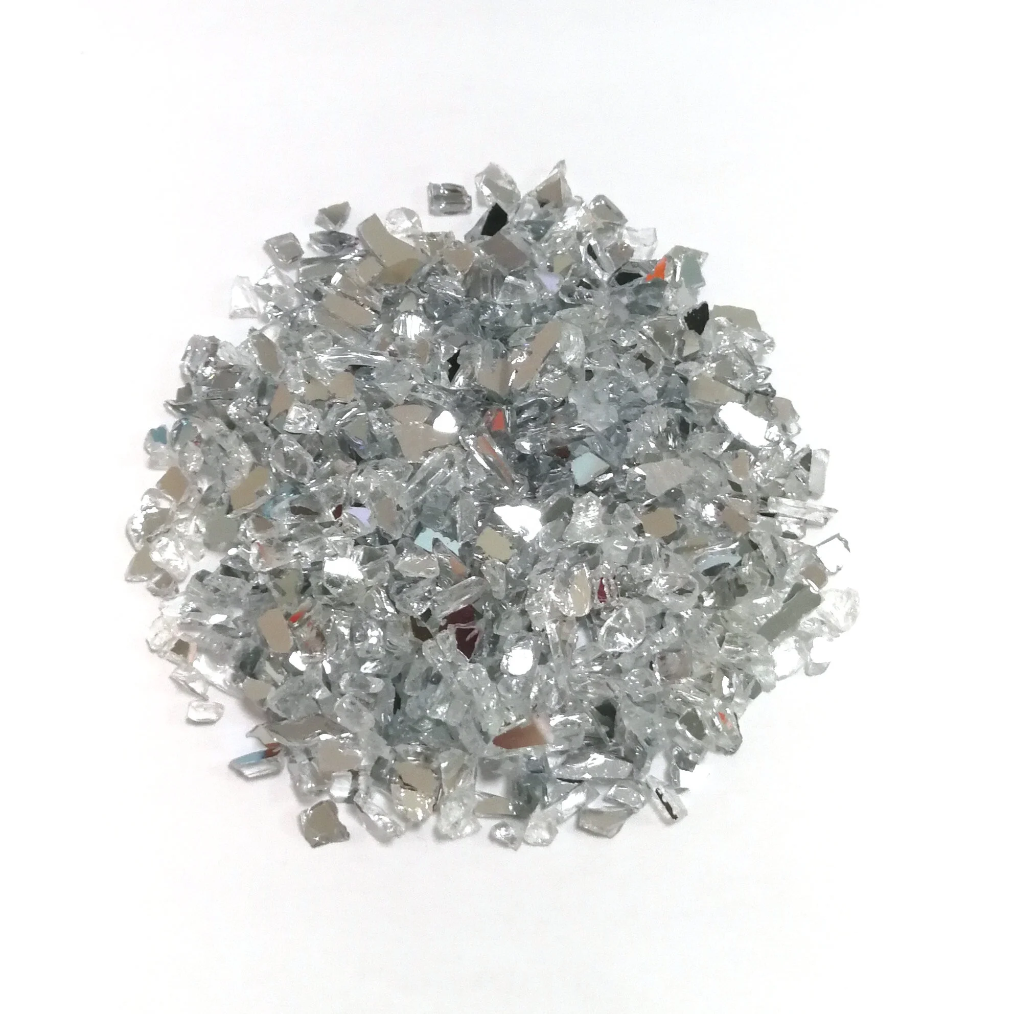 Clear crushed glass broken mirror glass