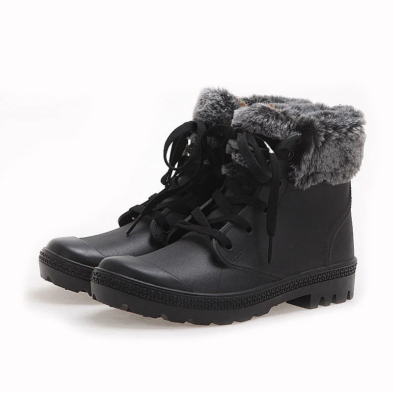 women ladies pvc dripdrop adult jerry colorful causal winter fur rain proof anti slip martin shoes for sale