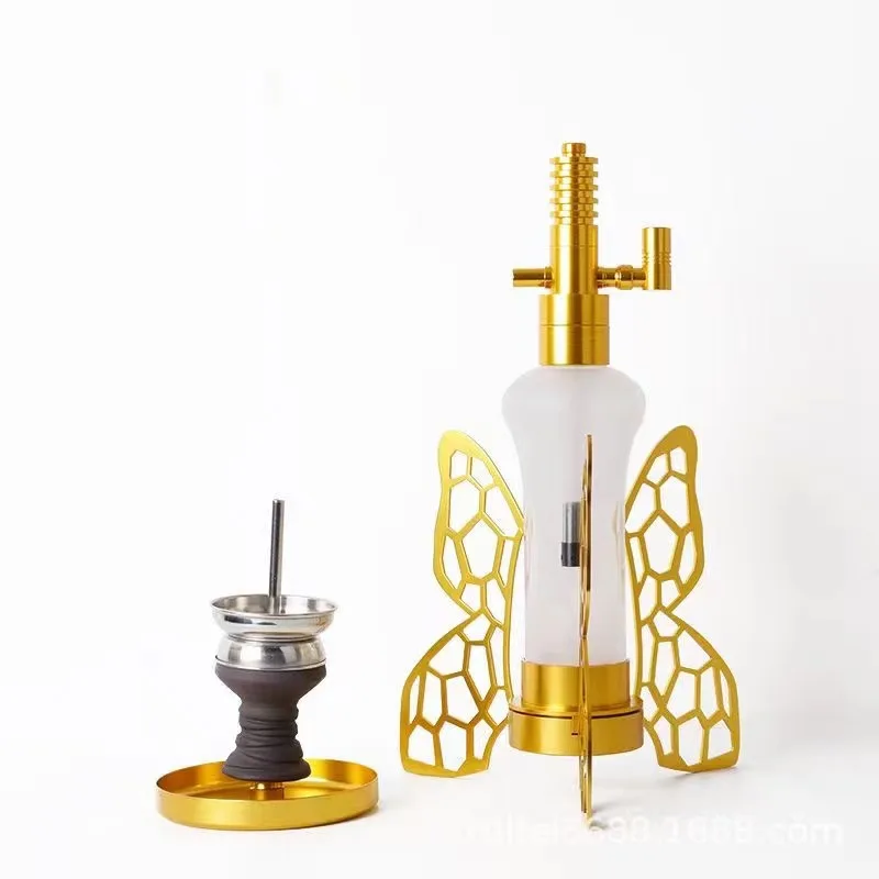 New Design Good Quality Acrylic Aluminum Shisha Custom Hookahs With Chicha Narguile Hose Pipe
