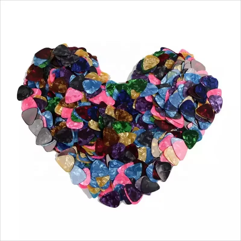 Wholesale Custom Clear Sublimation Plectrum Pink Heart Shaped Guitar Thumb Picks