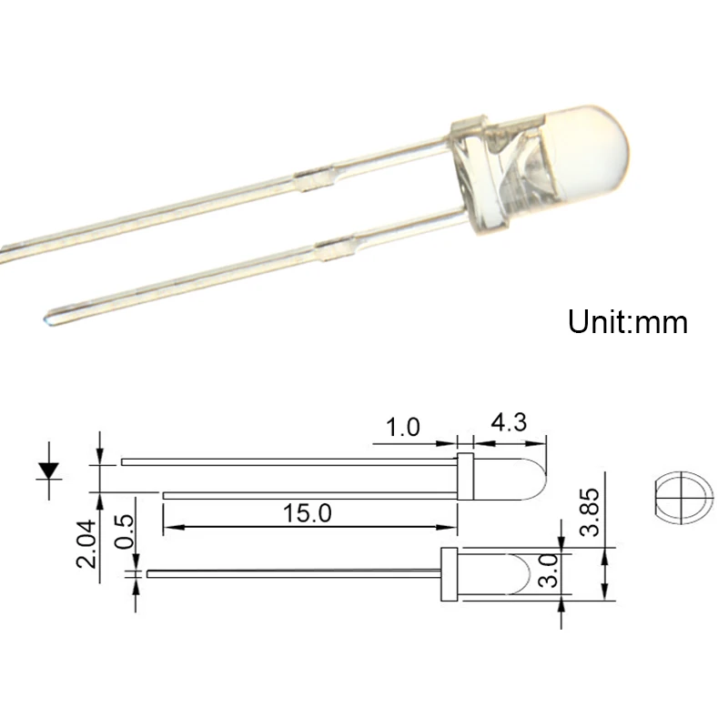 LED 3mm 5mm 3000K Warm White Clear Lens Round Transparent LED Light Emitting Diode Lamp Free samples free sample