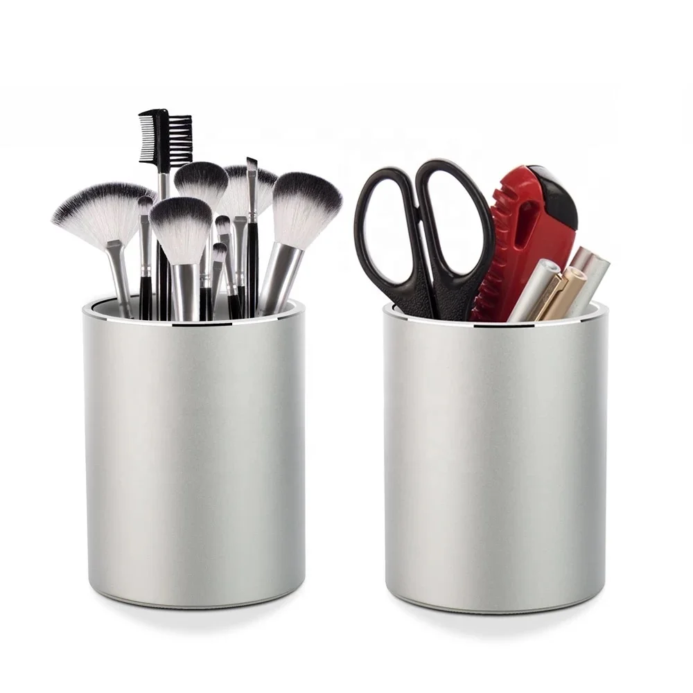 Aluminum Alloy Desk Pen Pencil Storage Organizer Cup Holder Container Stationery
